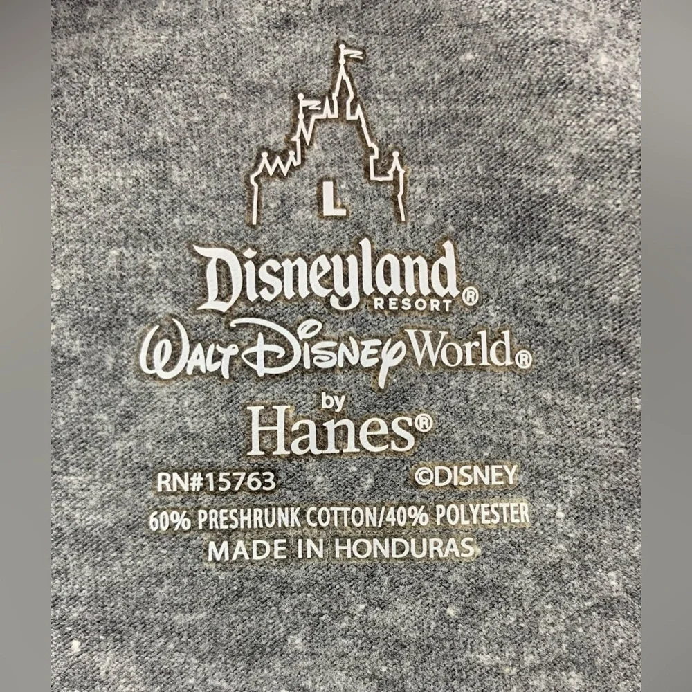 VNTG Disney‎ Parks WDW Pirates of the Caribbean Hanes Gray Cotton T-Shirt Large - Picture 6 of 6